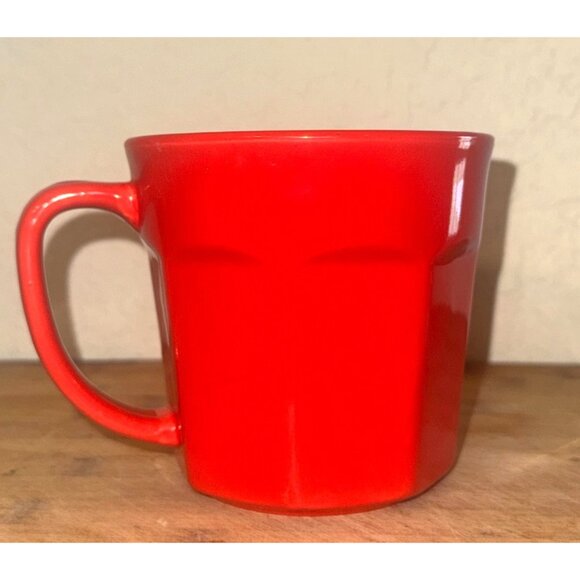 Red Ceramic Mug By Home Essentials 4" Tall Dishwasher & Microwave Safe Made In C - Picture 2 of 5